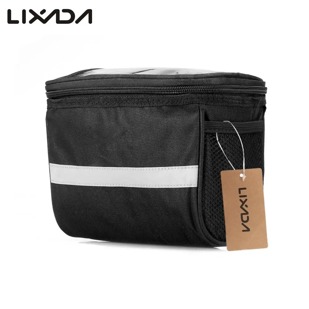 

Lixada Bike Front Tube Bag Waterproof Bicycle Handlebar Basket Pack Front Frame Pannier Accessories with Reflective Strip