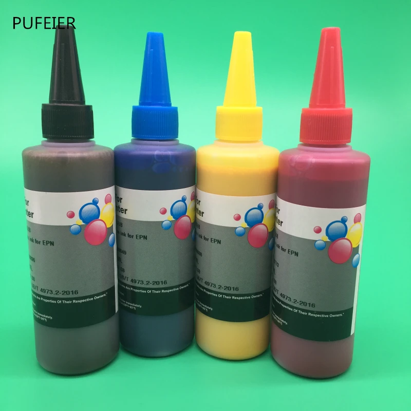 4 шт х 100 мл T252XL1 T252XL4 T2521 T2524 пигментные чернила для Epson WF 3620 3640 7610 7620 7710 7720 7210