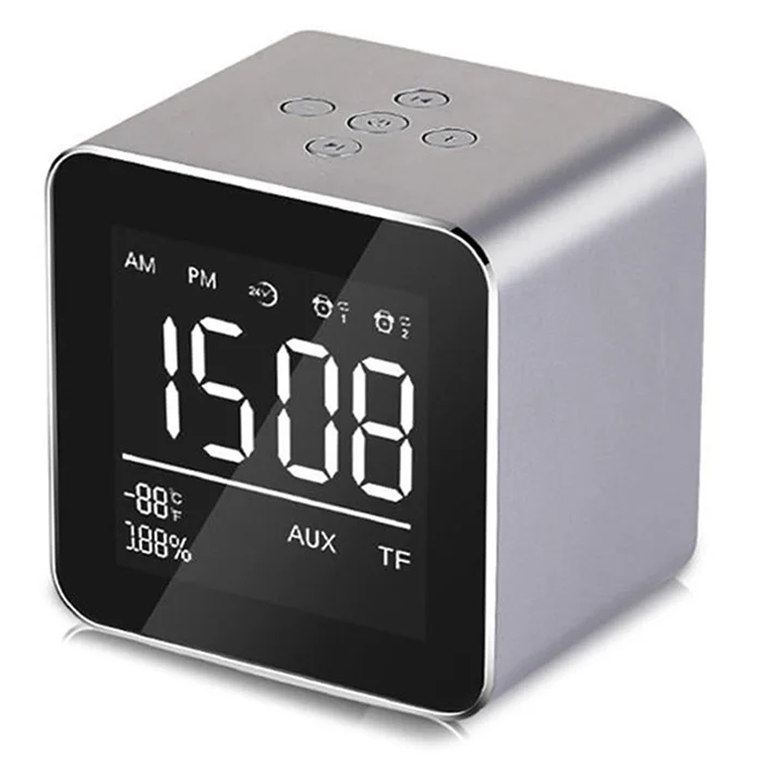 Exelvan Portable Buletooth speaker with alarm clock Temperature Time Bluetooth Stereo Sound Speaker Digital Support TF Card AUX |