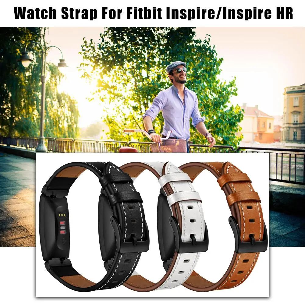

Top Leather Strap Bracelet Wristband Smart Replacement Easy To Remove Watch Cowhide Strap For Fitbit Inspire Strap New