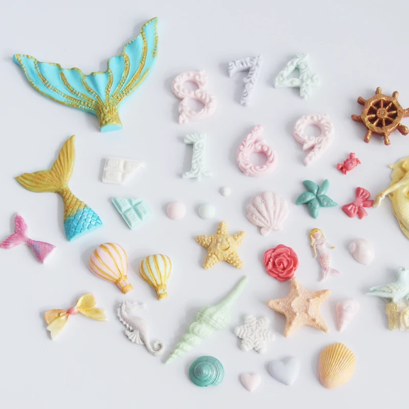 

Marine Series Mermaid Silicone caMold Fondant Mould Cake Decorating Tools Chocolate Gumpaste Mold Sugar craft Kitchen Accessorie