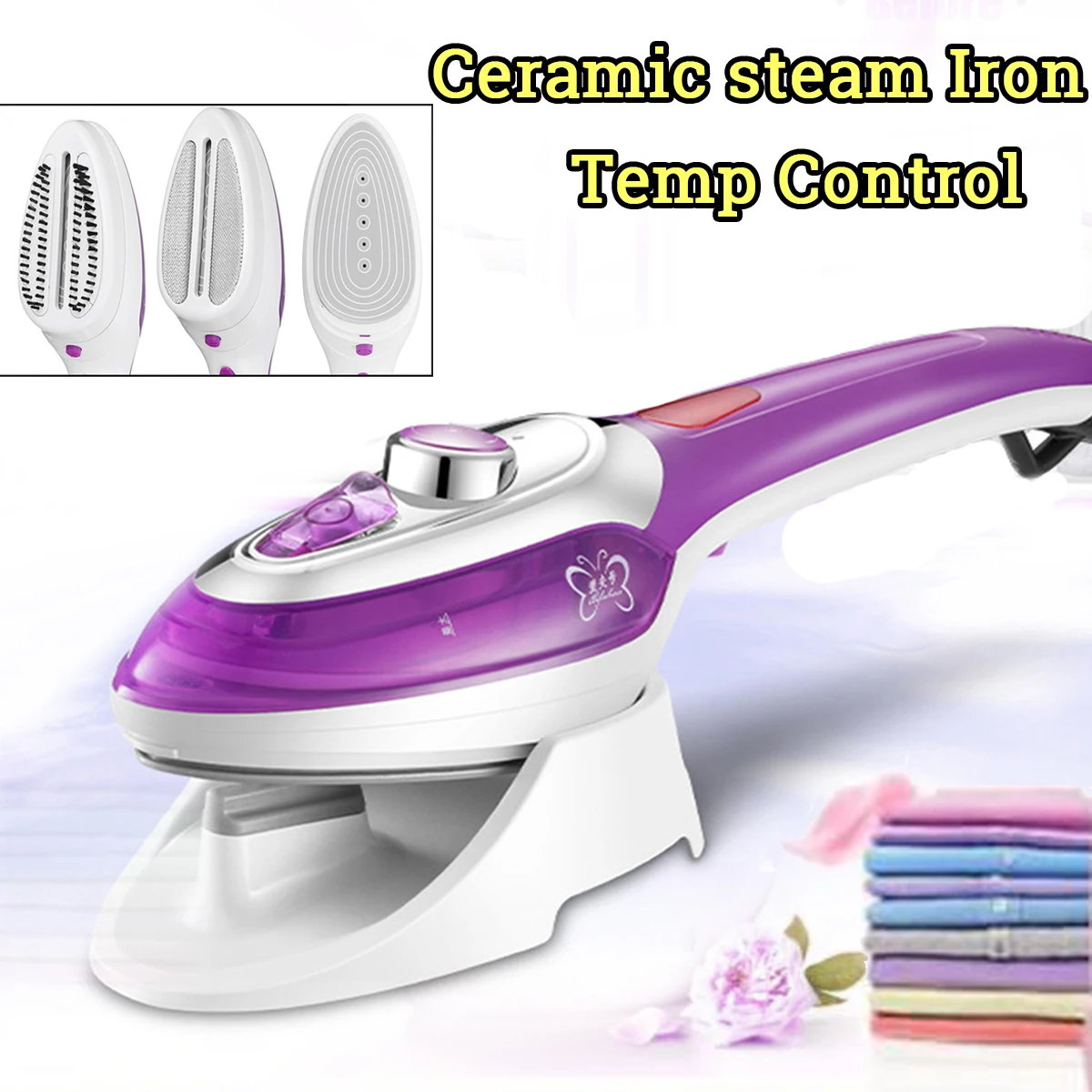 

Portable Ceramic Steam Iron AC220V 1000W Clothes Fabric Garment Steamer Iron Plastic Laundry Electric Steam Iron Temp Control