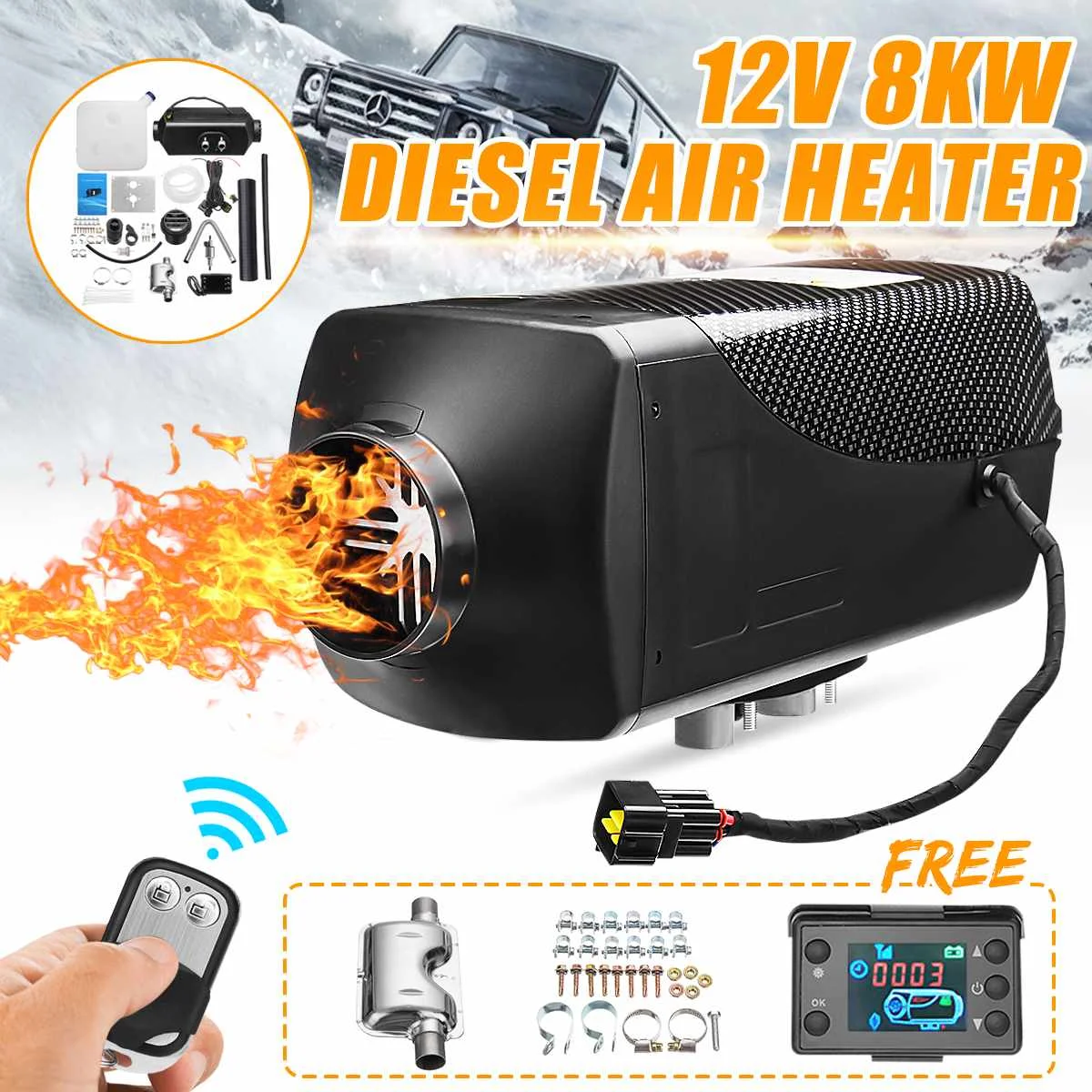 

Universal Remote Control Controller For Diesels Air Parking Heater Trailer 12v 24v 3000w 5000w 8000w