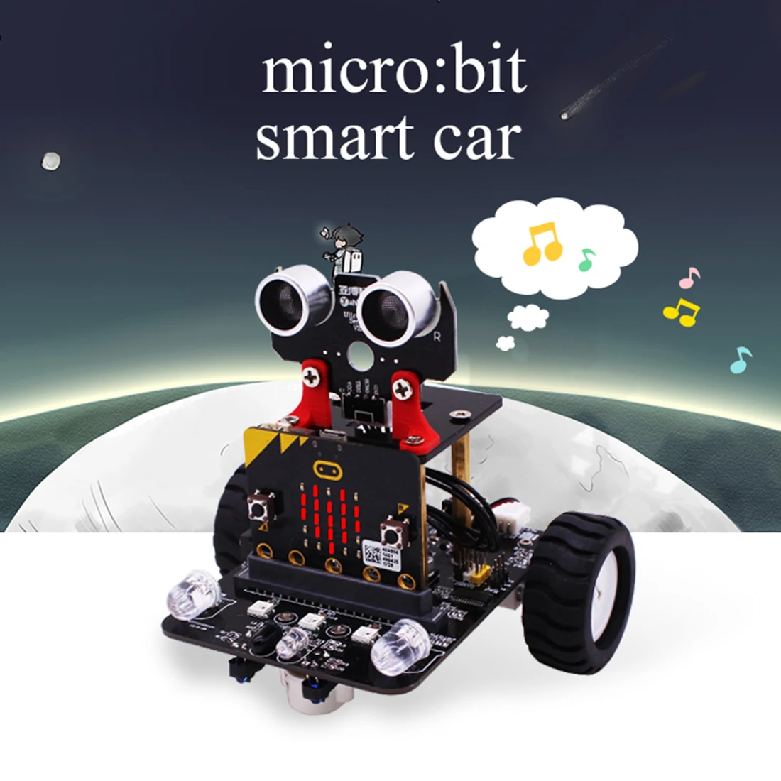 Graphical Programmable Robot Car with Bluetooth IR and Tracking Module Stem Steam Robot Car Toy for Micro:bit BBC