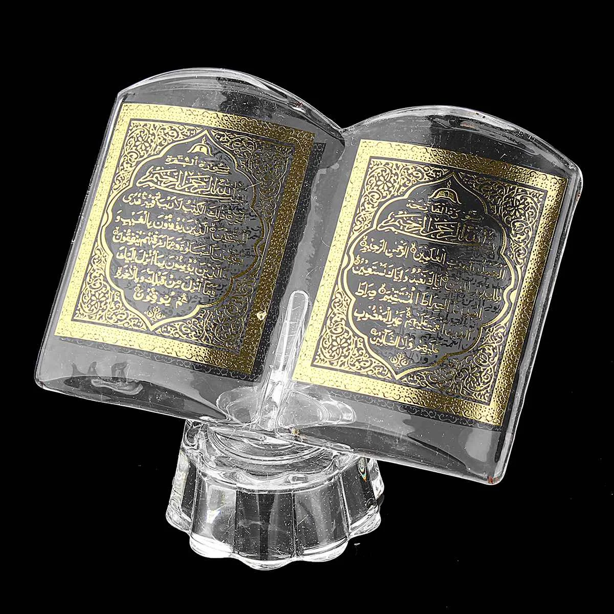 

Ramadan Eid Decor Crystal Quran Book Allah Islamic Muslim Gift Scripture for Home Decor Polishing Quran Book Bookends Ornament
