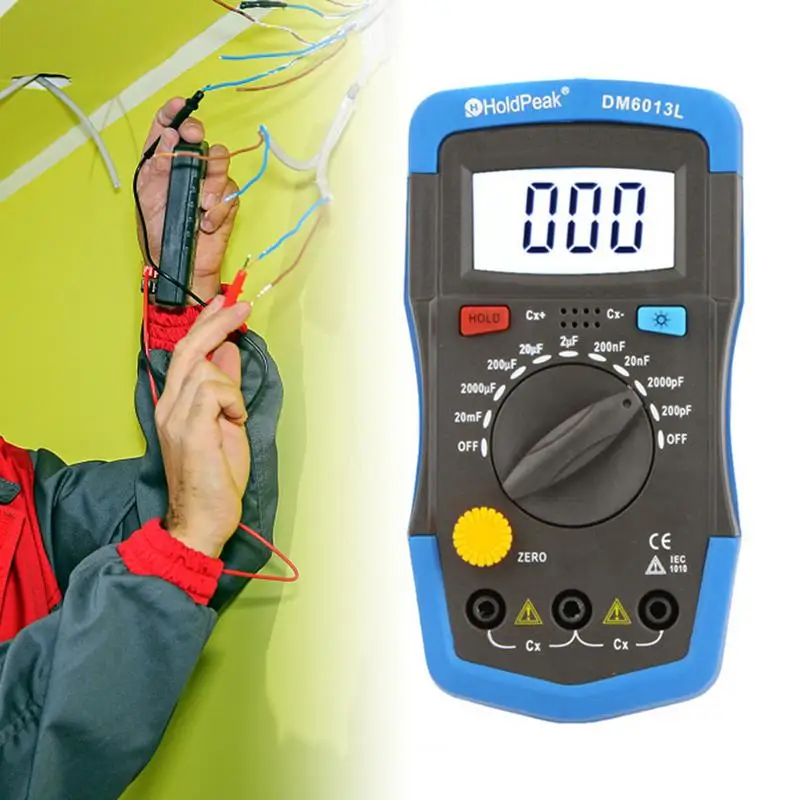 

NEW Maple DM6013L Digital Capacitance Tester Portable Handheld Display Capacitance Meter 0-20mF HP36D 1999 Counts Tester