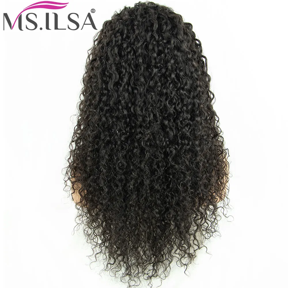 250% Density Curly Full Lace Human Hair Wig Glueless Natural Color Human Hair Pre plucked Remy Hair Wigs For Black Women MS.ILSA