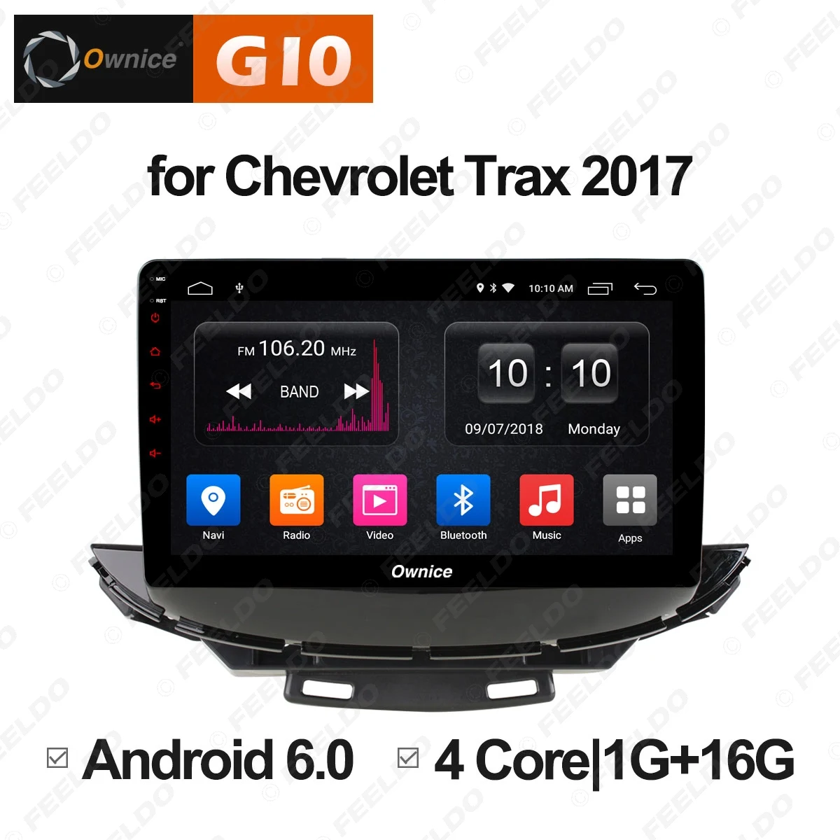 Perfect FEELDO 9" Android 6.0 4-Core/DDR3 1G/16G/Support 4G Dongle Car Media Player With GPS/FM/AM RDS Radio Link/USB/SD For Trax 2017 0