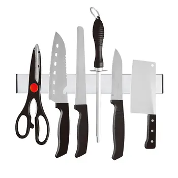 

Magnetic Self-adhesive 31cm Length Knife Holder Stainless Steel 304 Block Magnet Knife Holder Rack Stand For knives