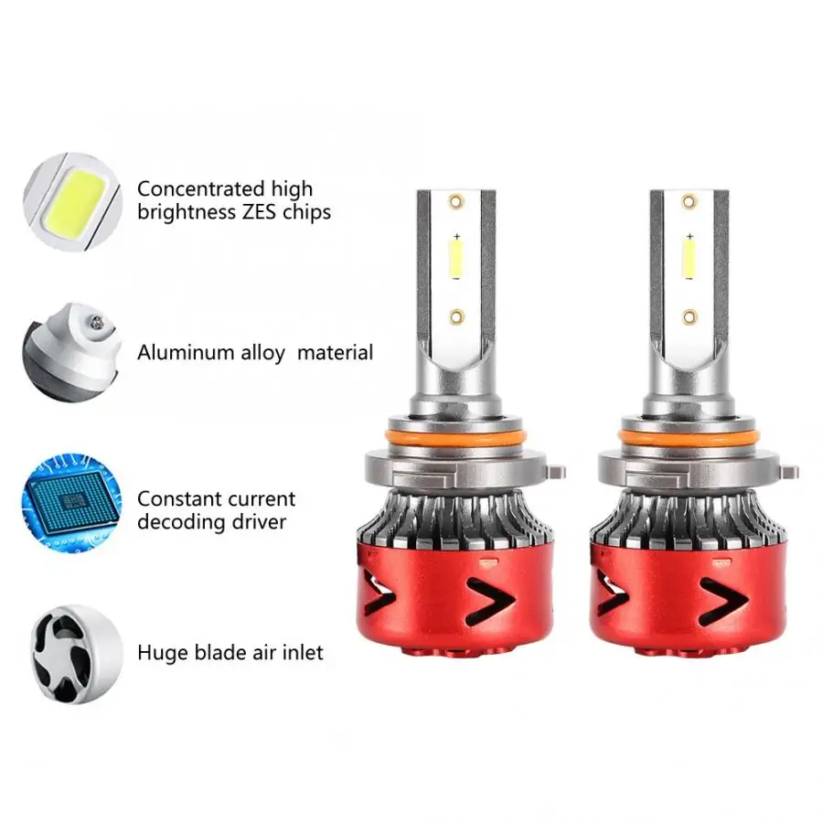 2 шт. Автомобильные светодиодные лампы 6500 к 9006 лм|Передние LED-фары для авто| |