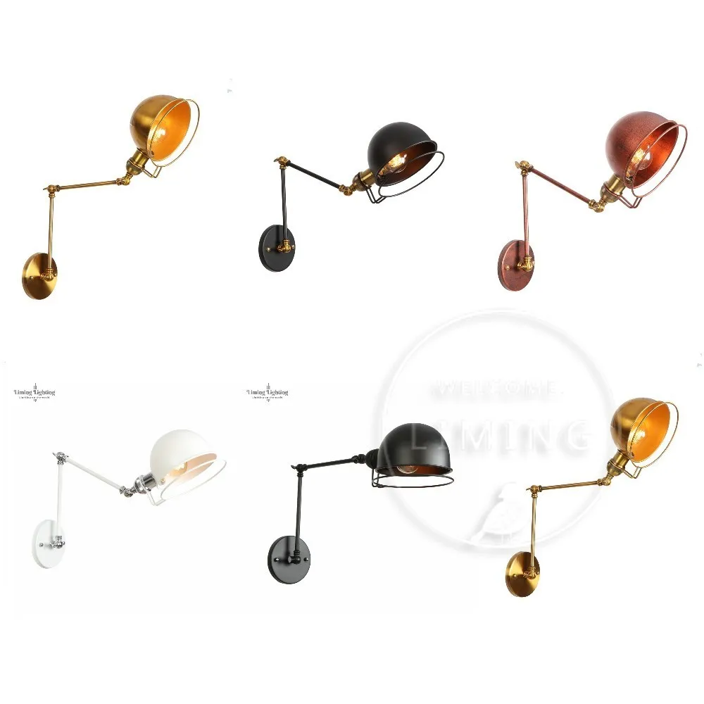 Retro Industrial Decor Vintage Sconce Wall Lights Adjustable Arm Bedroom Study Wandlamp Led Wall Lamp Antique Fixture Lighting