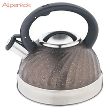 Чайник ALPENKOK AK-519 нержавеющая сталь, со свистком 3,0л индукционное капсулированное дно