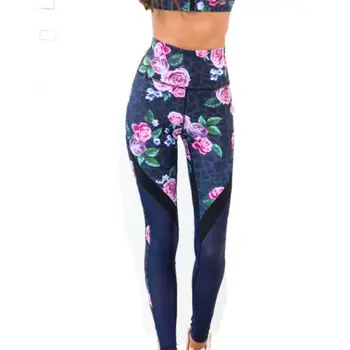 

Womens Print Bodysuit Pants Sport Fitness Leggings Running Jogging Gym Exercise Trousers S-XL
