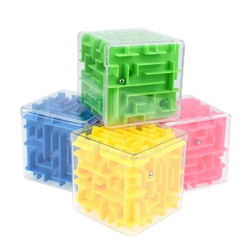 

1 Pc New Arrival 3D Stereo Mini Maze Rolling Ball Rotating Square Magic Cube Game Children Adult Learning Educational Toys