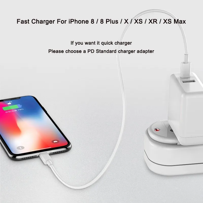 PD кабель для быстрой зарядки для USB C Lightning для iPhone Xs X 8 pin для type C 3A быстрое зарядное устройство для type C Lightning Macbook для телефона