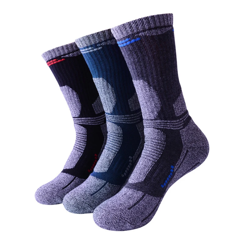 Мужские и женские спортивные носки с влагоотводящей подушкой, походные Лыжные носки для альпинизма, зимние хлопковые дышащие лыжные носки для детей