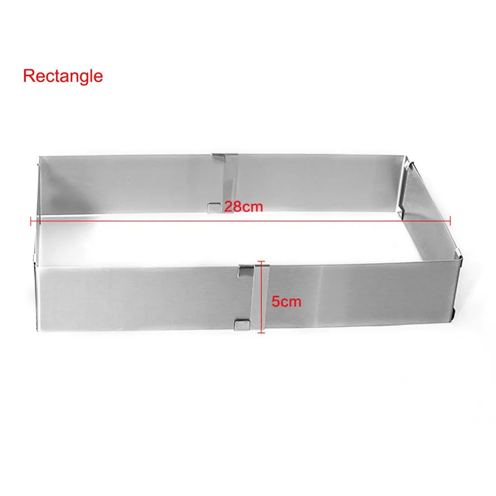 

Adjustable Size Square Styling Mold Tools Bakeware Stainless Steel Cake Ring Handmade DIY Pastry Moulding Decoration