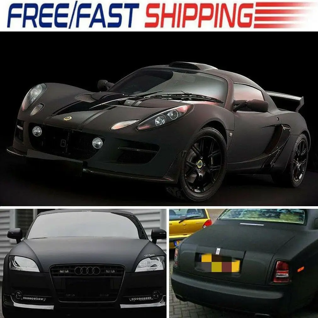 

1.52M X 30CM MATT MATTE SATIN BLACK CAR VINYL WRAP FILM STICKER AIR RELEASE