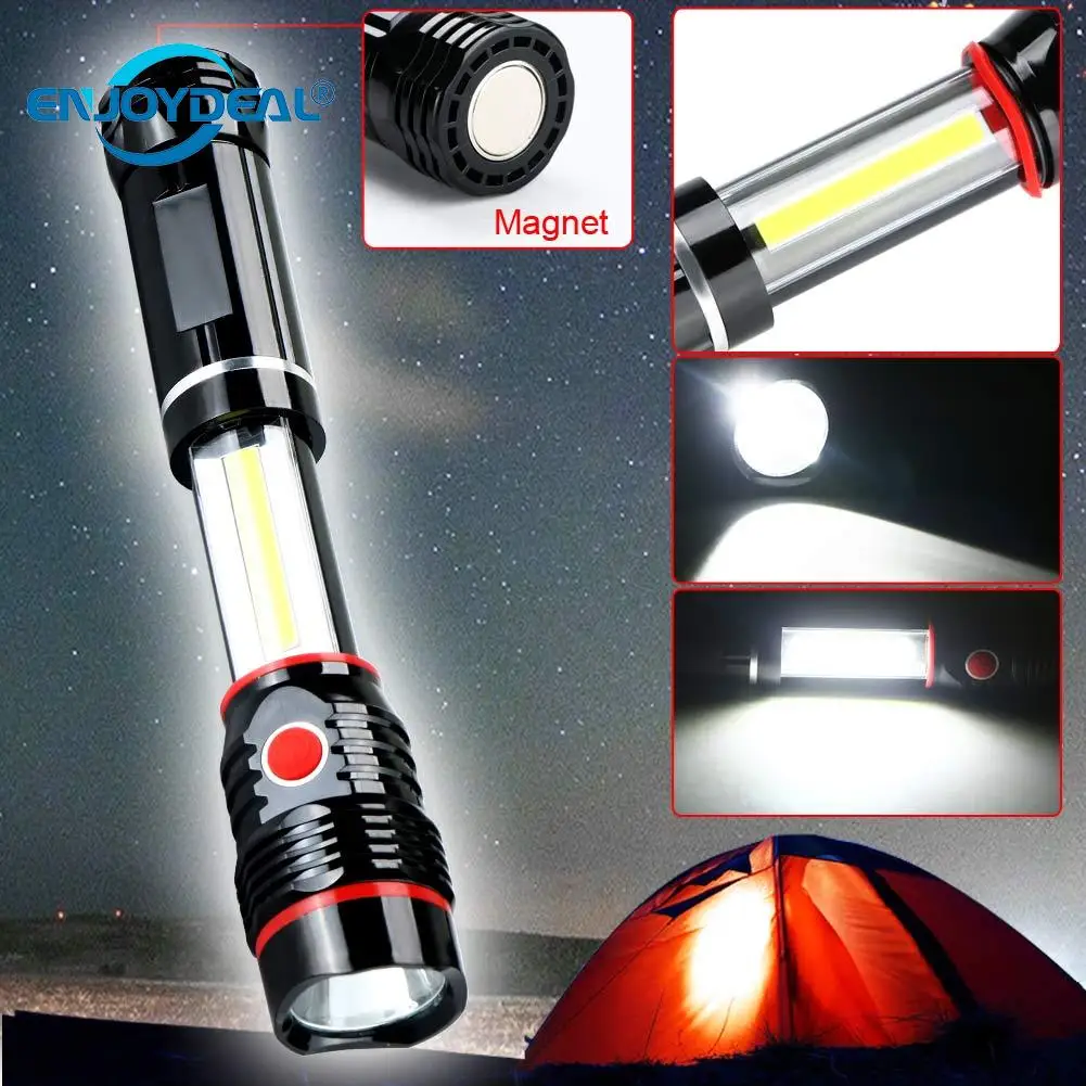 Led Lamp AAA COB Powerful LED Flashlight Black Work Light