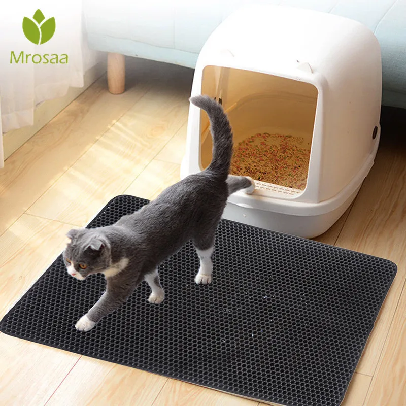 

Double Layer Pet Cat Litter Mat Kitten Toilet Mats Feeding Waterproof Pet Cat Litter mat Non-slip Pet Litter Cat Floor Pad