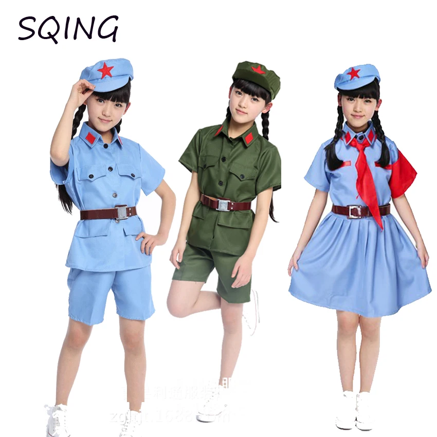 

SQING Military Uniform Children's Set Multicam Holloween Cos-play Chinese Army Girls Combat High Quality Army Tactical Suit