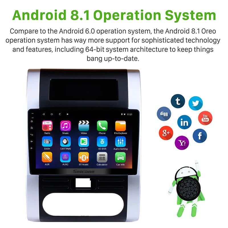 Seicane 2Din Android 7 1/8 1 10 &quotАвтомагнитола для 2008 2012 NISSAN X TRAIL Dongfeng MX6 HD сенсорный экран gps