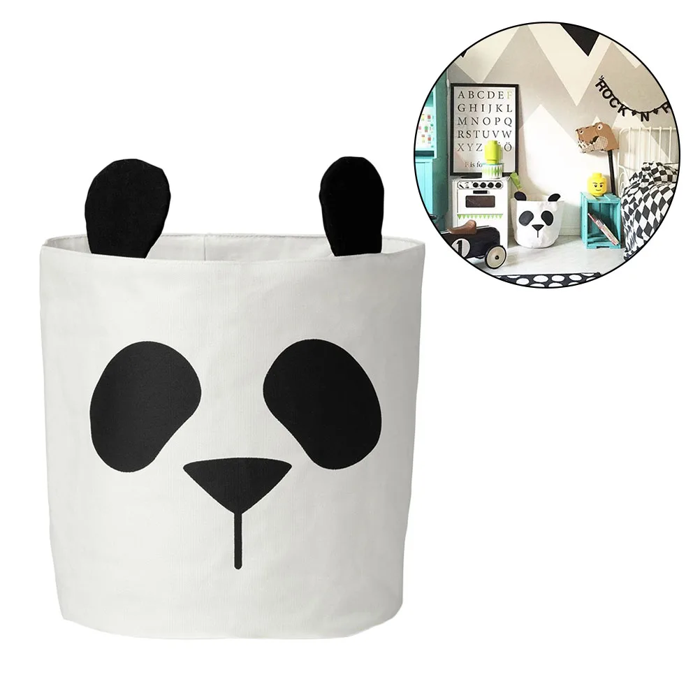 

Cute Cartoon Panda Shaped Toy Organizer Laundry Hamper Folding Clothes Storage Basket for Nursery Closets