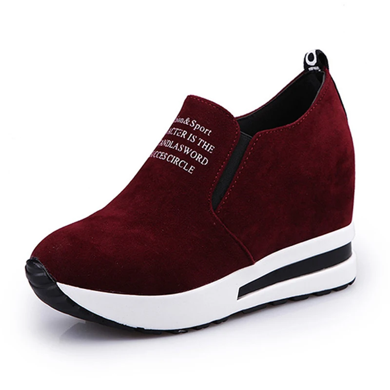 

NIS Women Inside Height Increasing Platform Casual Shoes Woman Sneakers Spring Slip-on High Heel Ladies Vulcanize Sports Shoes