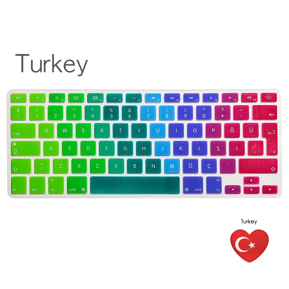 Чехол для клавиатуры ноутбука macbook air 13 pro 15 дюймов A1466 A1502 A1278 A1398 силиконовый чехол