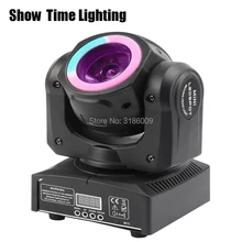 Хорошее качество, Мини светодиодный луч, движущаяся головка со светодиодным кругом 60 Вт, точечная стирка, RGBW 4 в 1, сценический эффект, DMX 512, управление KTV, DJ, вечерние, lite