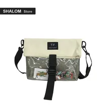 Новая диагональная парусиновая сумка на плечо для студентов в стиле хип-хоп японская сумка для мужчин и женщин с индивидуальным дизайном(SHALOM