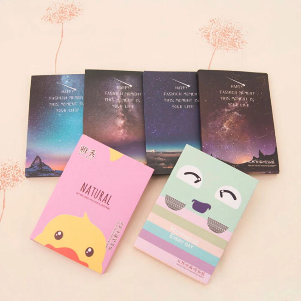 

50Pcs/Bag Cartoon Facial Tissue Papers Film Oil Absorbing Control Face Blotting Cleaning Papers