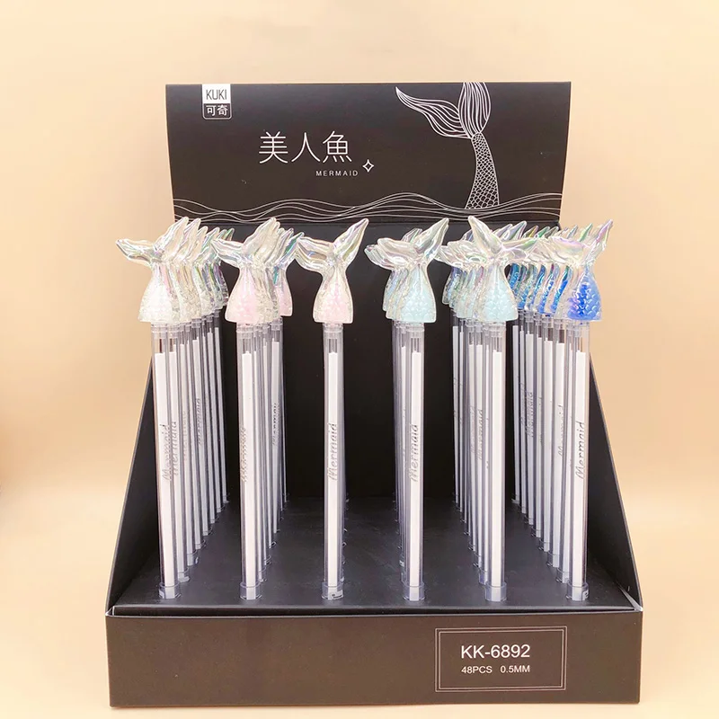 

1PC Cute Pens 0.5mm Creative Mermaid Tail Gel Pens Black Ink Neutral Pens For Girls Gifts School Office Supplies Stationery