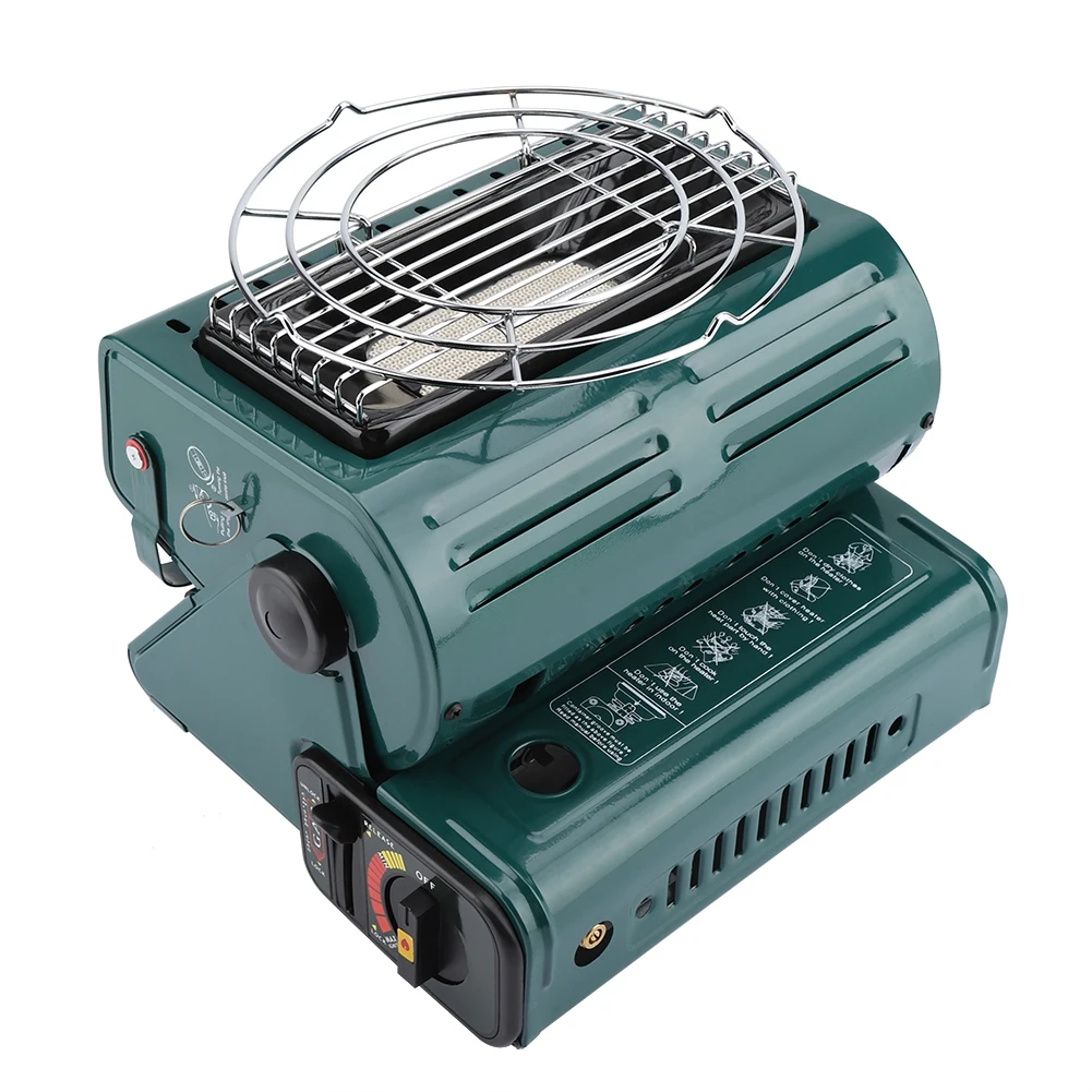 

1.3kw Outdoor Gas Heaters Cooking Grill Portable Hiking Barbecue Camping With Stainless Rack