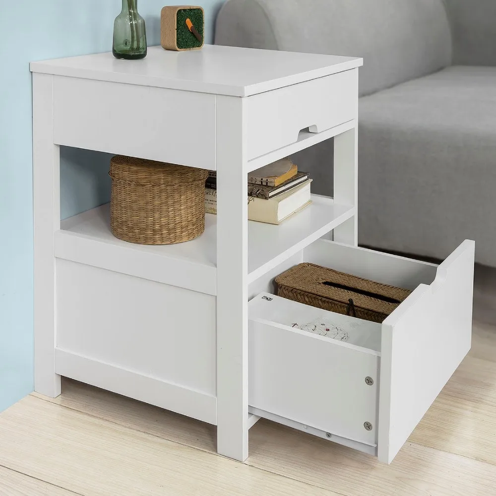SoBuy FRG258-W, Bed side Table with 2 Drawers, Night Stand Lamp Table end table SoBuy FRG258-W, Bed side Table with 2 Drawers, Night Stand Lamp Table end table
