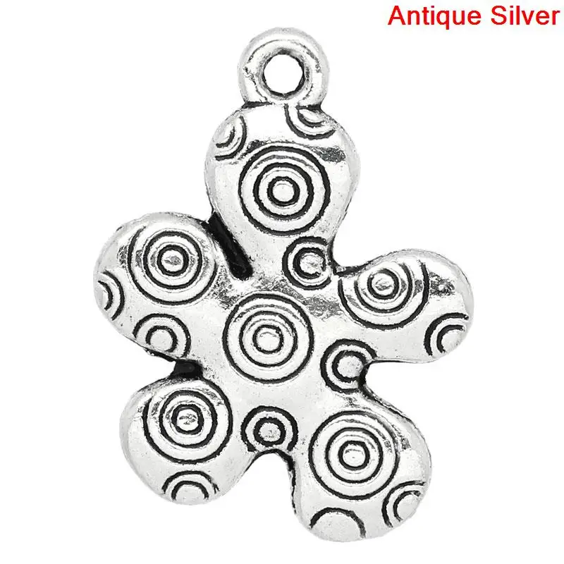 

Charm Pendants Flower Antique Silver Pattern Carved 26x19mm,30PCs (K10150)