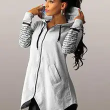 Осень зима женские толстовки с буквенным принтом пуловер Харадзюку размера плюс на молнии необычный Топ Спортивная одежда