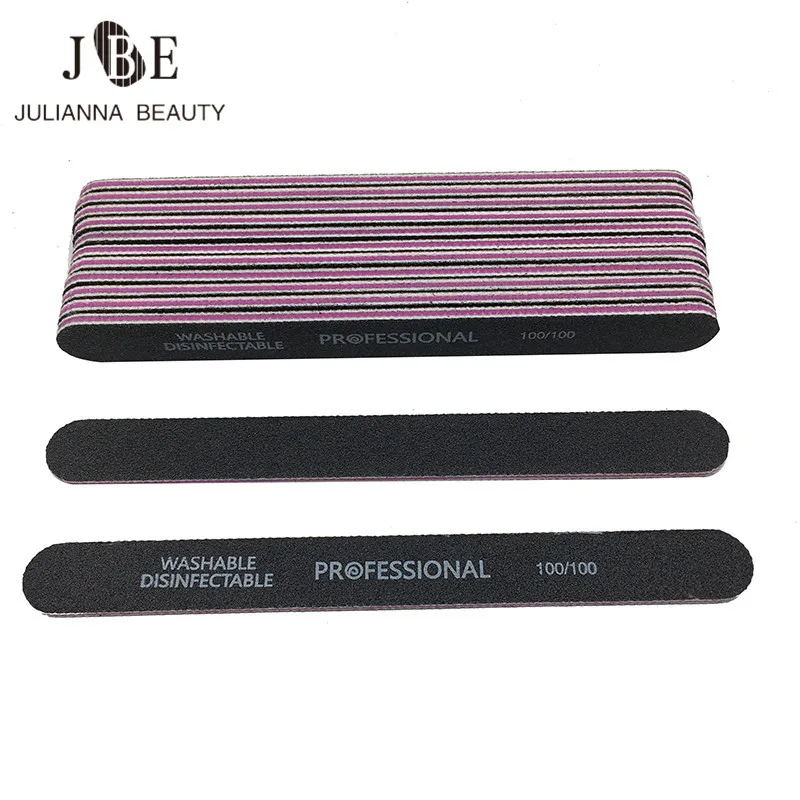

10Pcs/Lot Black Nail File 100/100 Sanding Buffer Block Pedicure Manicure Buffing Polish Beauty Tools Professional Nail Files