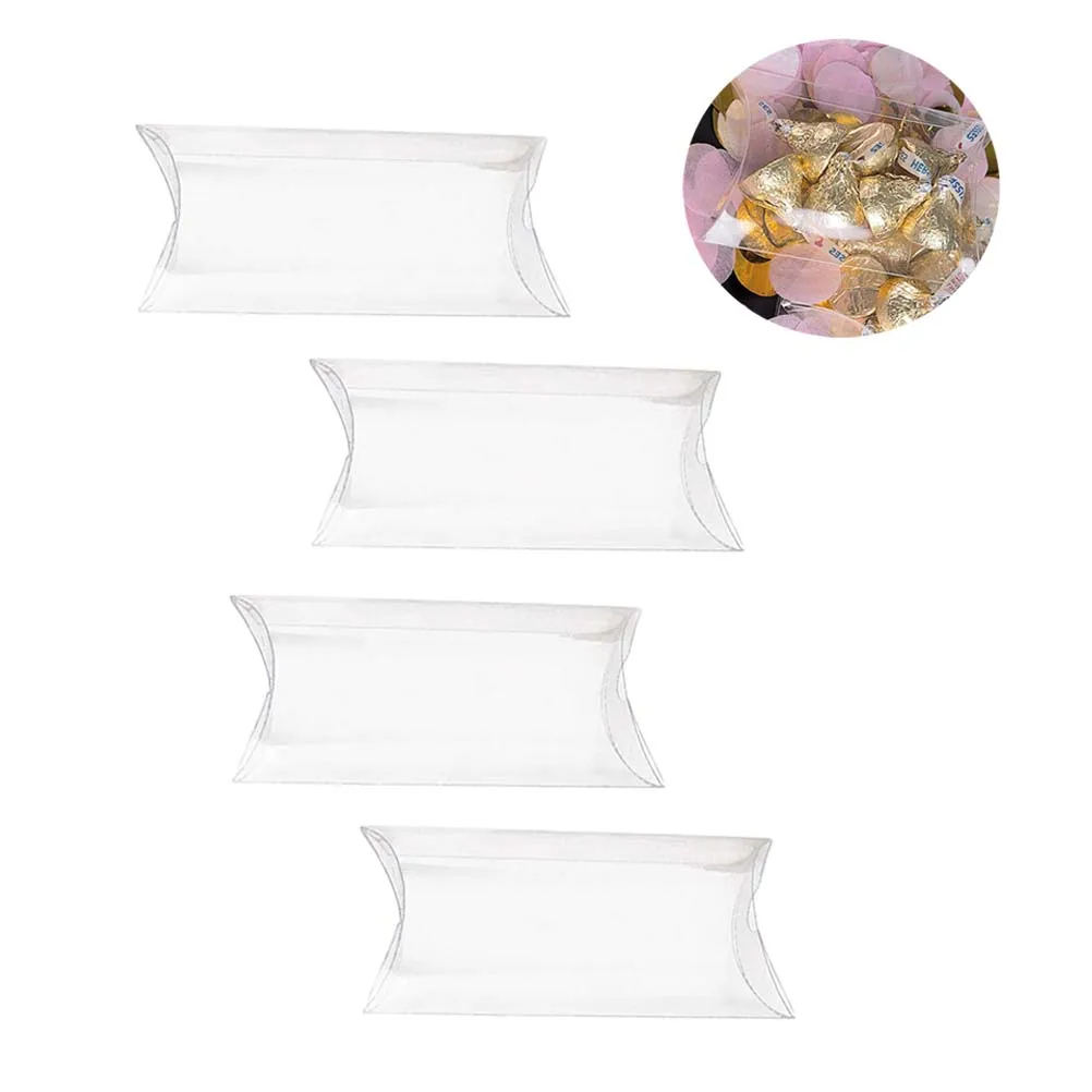 

9x7x2.5cm Pillow Shape Candy Box Lightweight Creative Transparent Small PVC Candy Box Storage Case Container