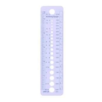 

1pc Profession Knitting Needle Gauge Plastic inch cm Ruler Home Sewing Tool