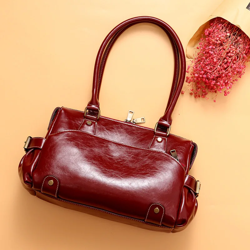 

Fashion Causal Women Shoulder Bag Genuine Leather Luxury Handbags Women Bags Designer Female Messenger Bags Big Bags For Girls