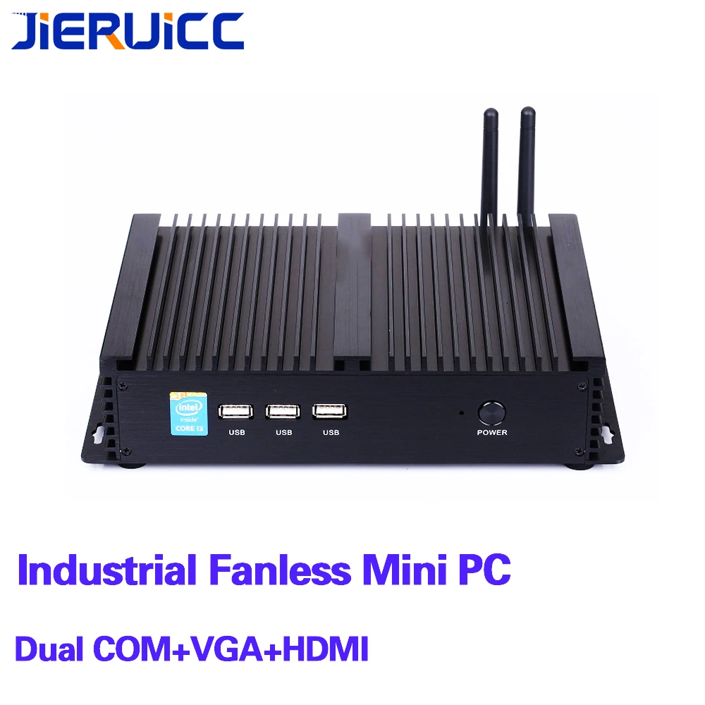 I7 FANLESS MINI PC WITH 2 COM HDMI VGA Dual Display 150M Wifi 4K HD HTPC Windows 10 OFFICE WORKING