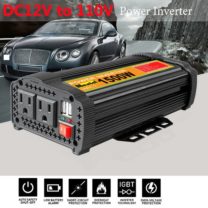 

Inverter 12V 110V 3000W Peaks Auto Modified Sine Wave Voltage Transformer Power Inverter Converter Car Charge USB