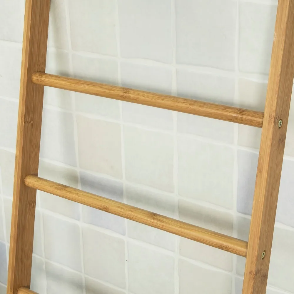 SoBuy FRG263-N رف تخزين للحمام منشفة حامل مع 3 شنقا القضبان و القابلة للإزالة سلة الغسيل