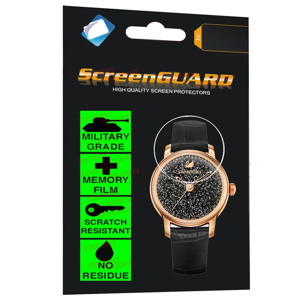 2PCS Military Grade Anti Shock Scratch Screen Protector For Swarovski Watch Crystalline Hours Leather strap Rose gold tone | Электроника