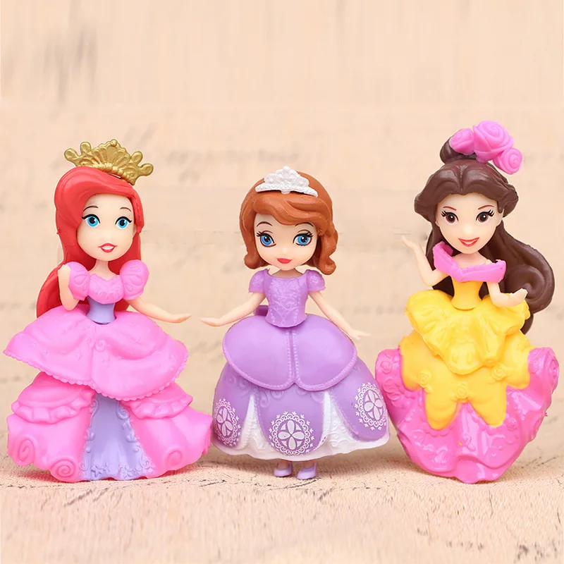 Disney Frozen Elsa Kids Personalized Gifts Snow Princess Belle Cinderella Car Doll Vinyl Girl Action Figures Toys for Children Disney Frozen Elsa Kids Personalized Gifts Snow Princess Belle Cinderella Car Doll Vinyl Girl Action Figures Toys for Children