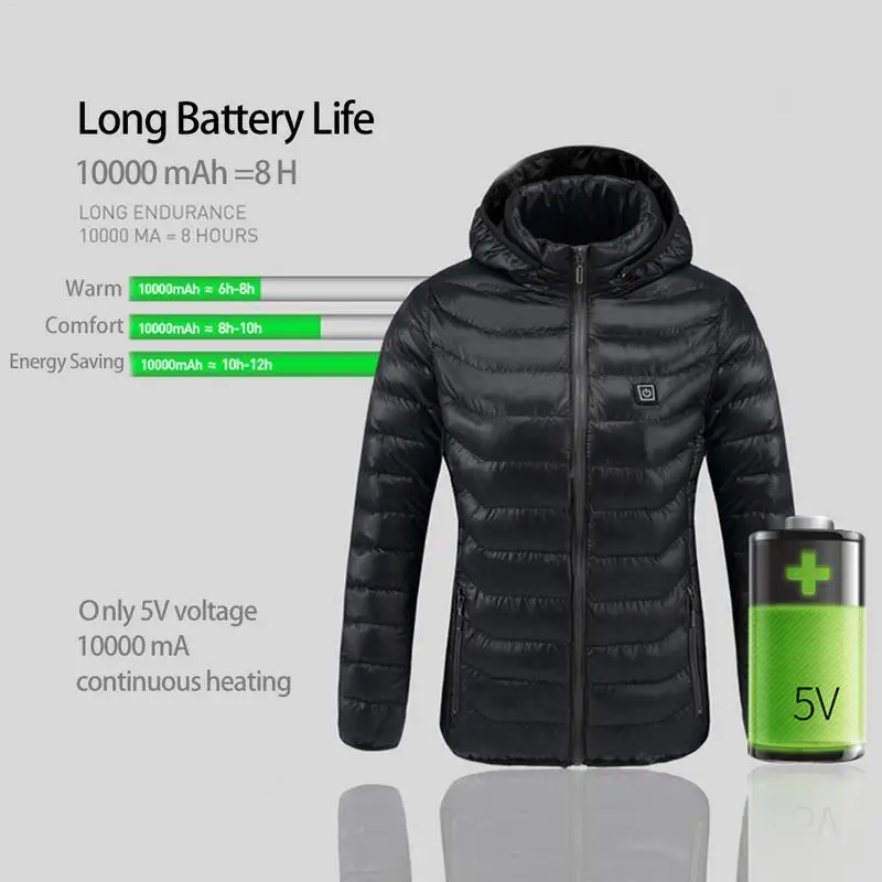 

Outdoor Graphene Electric Heated Down Jacket USB Constant Temperature Heating Carbon Fiber Warm Winter Coat