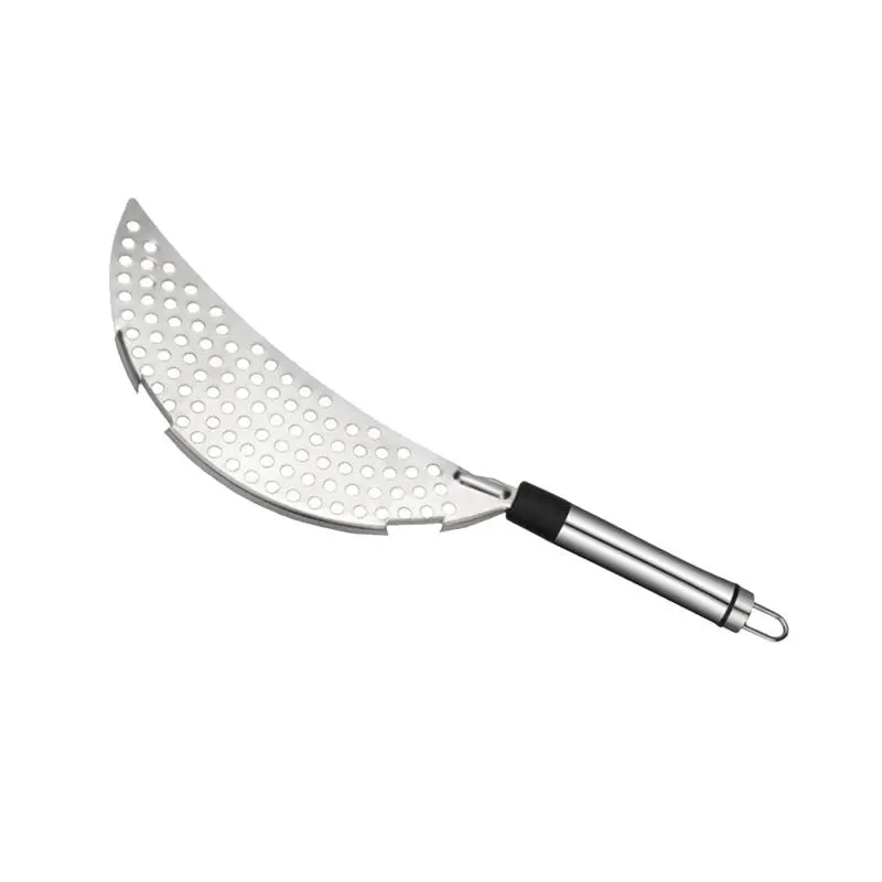 

1PC Crescent Stainless Steel Practical Pot Fry Spaghetti Pan Pasta Strainer Drainer for Cooking Home Kitchen