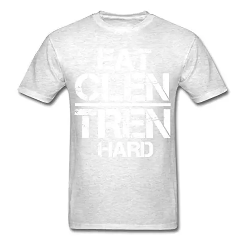 

Eat Clen Tren Hard Men's T-Shirt Mens 100% Cotton Short Sleeve Print High Quality Printed Tops Hipster Tees T-Shirt