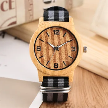 

Wood Watches for Men Women Minimalist Display Quartz Wristwatch Creative Wooden Watch Lady with Nylon Watch Strap reloj femenino